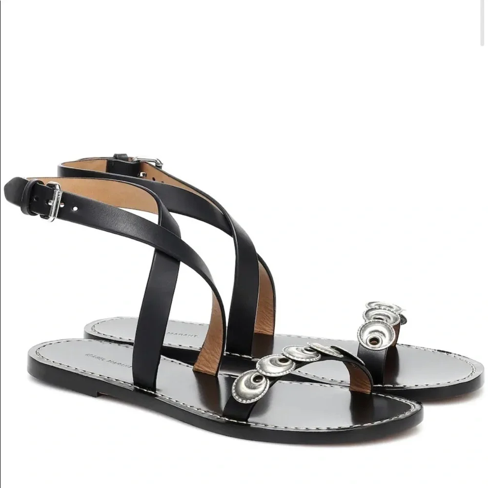 ISABEL MARANT Eldory embellished leather sandals